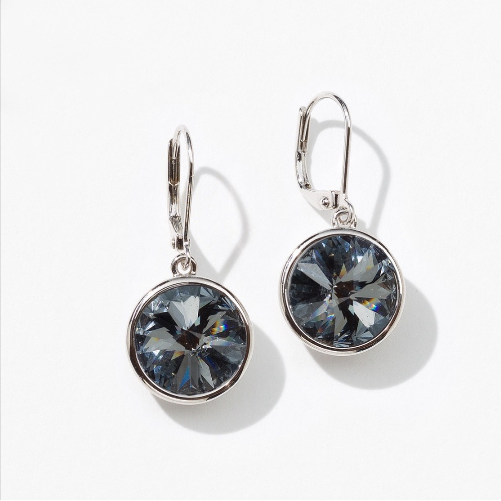 Touchstone Crystal by Swarovski, Lulu Earrings, Silver Night